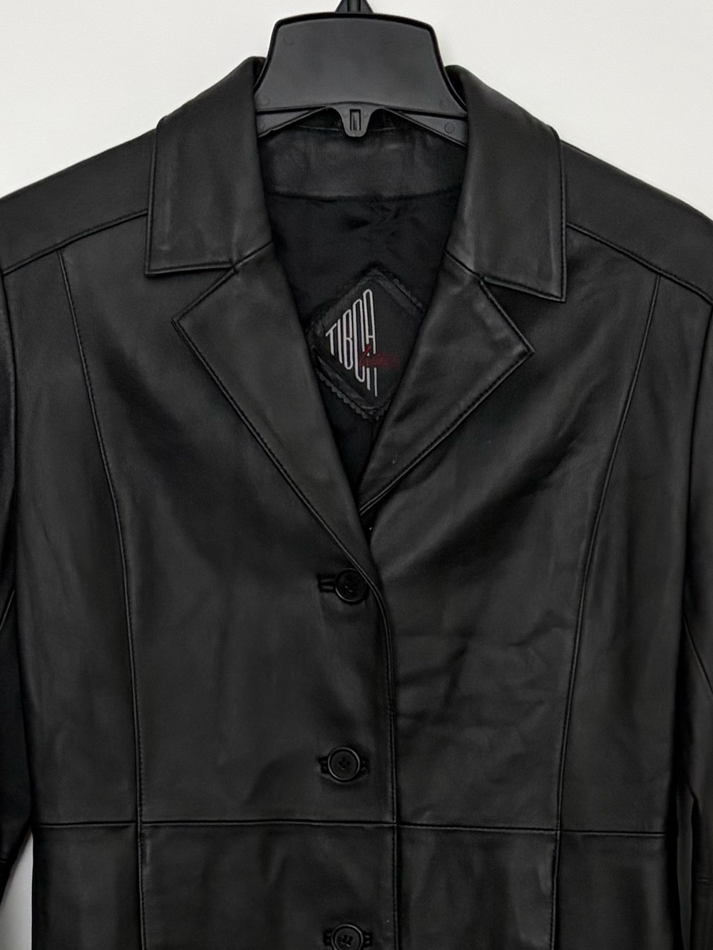 TIBOA Leathers Black Genuine Leather Blazer Jacket Medium